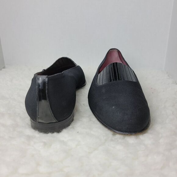 Vintage Bally  Plaza Mens Size 9.5 Smoking Dress Black Canvas Slipper Shoes